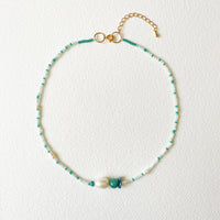 Beachcomber Green Amazonite and Pearl Necklace