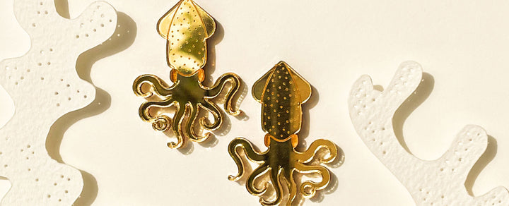 Lucie Billingsley Curious Squid Earrings