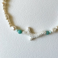 Beachcomber Pearl Necklace with Coral Pendant