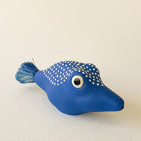 Pufferfish Porcelain Sculpture- Small in Blue and White