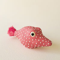 Pufferfish Porcelain Sculpture- Small in Pink and White