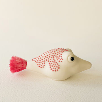 Pufferfish Porcelain Sculpture- Small in White and Pink