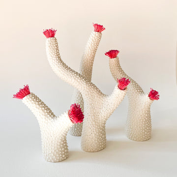 Staghorn Branches Porcelain Sculptures in White