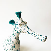 Seadragon Large Porcelain Sculpture in White and Turquoise