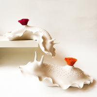 Nudibranch Porcelain Sculpture Large with Pink Tuft