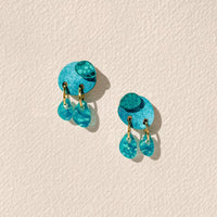Abstract Coral Stud Earrings in Blue