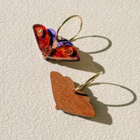 Midnight Moth Small Hoops in Tortoise Shell