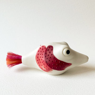 Pufferfish Porcelain Sculpture- Small with Brush Strokes