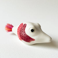 Pufferfish Porcelain Sculpture- Small with Brush Strokes