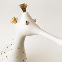 Seadragon Large Porcelain Sculpture in White and Gold