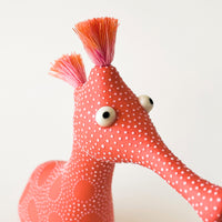 Seadragon Small Porcelain Sculpture in Coral and White